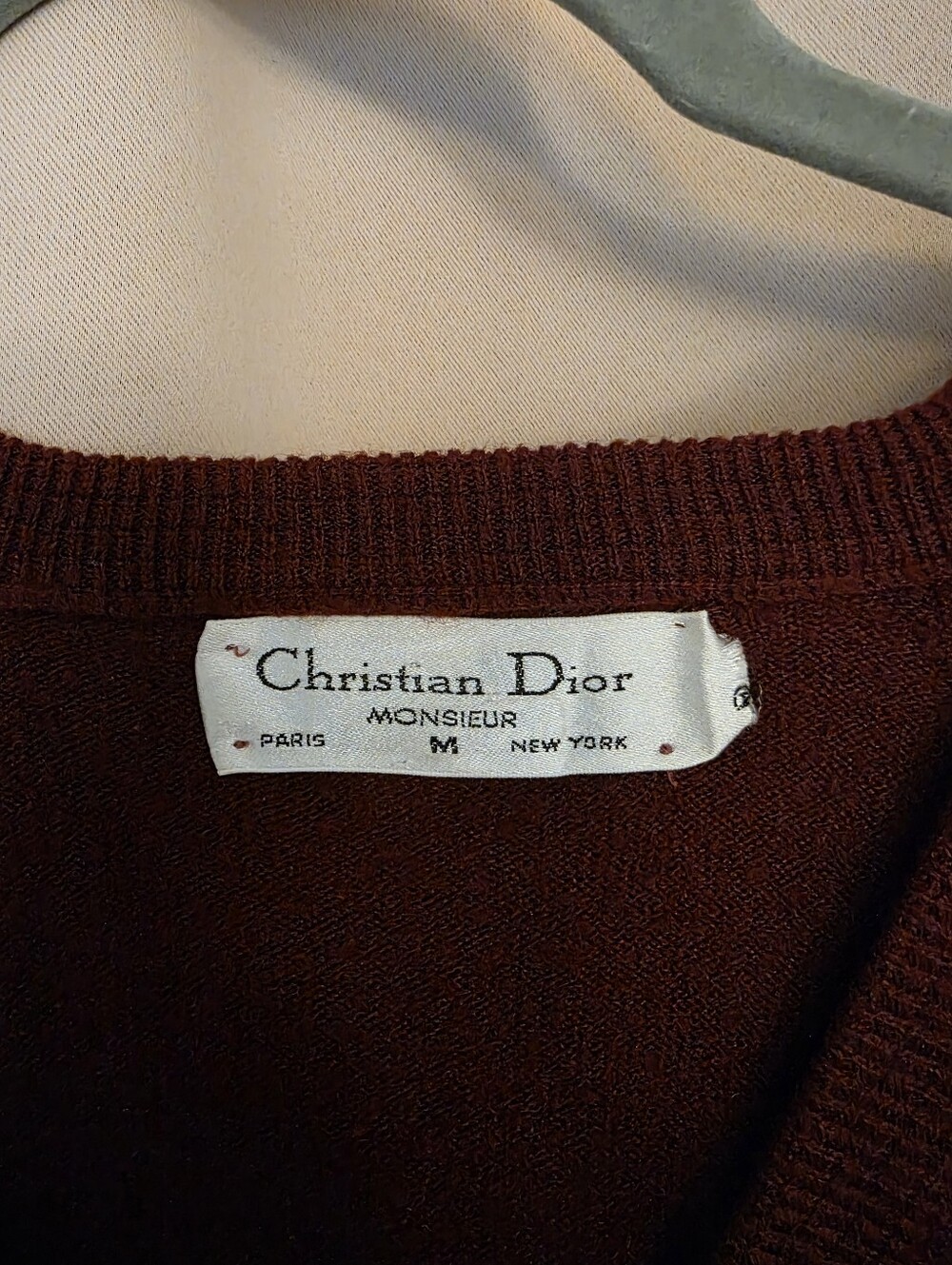 Christian Dior Monsieur 100% Cashmere V-Neck Sweater - Brick Red - Size M - Picture 4 of 10